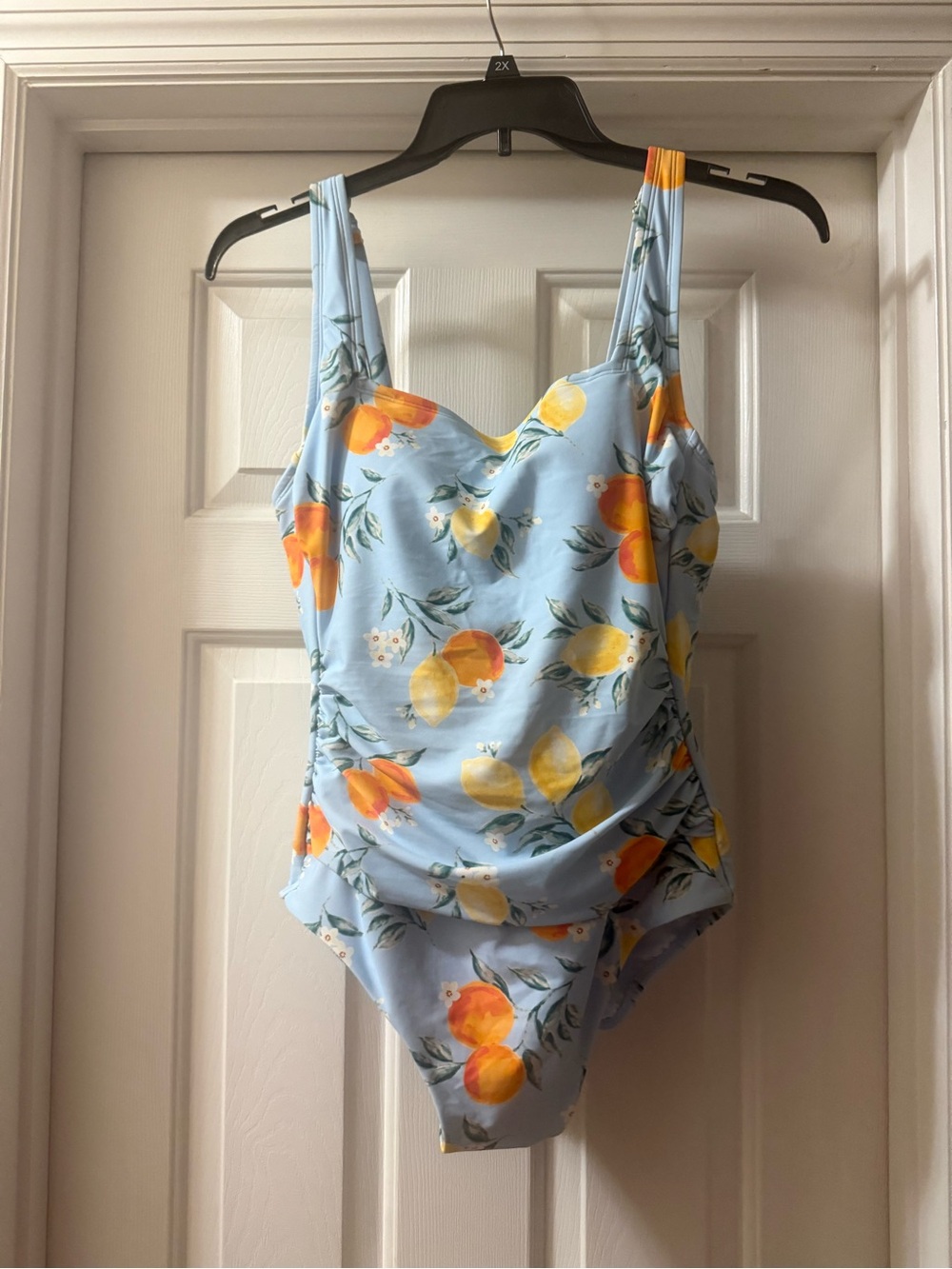 NWT shade & shore bathing suit - light blue, oranges, lemons. Size 16